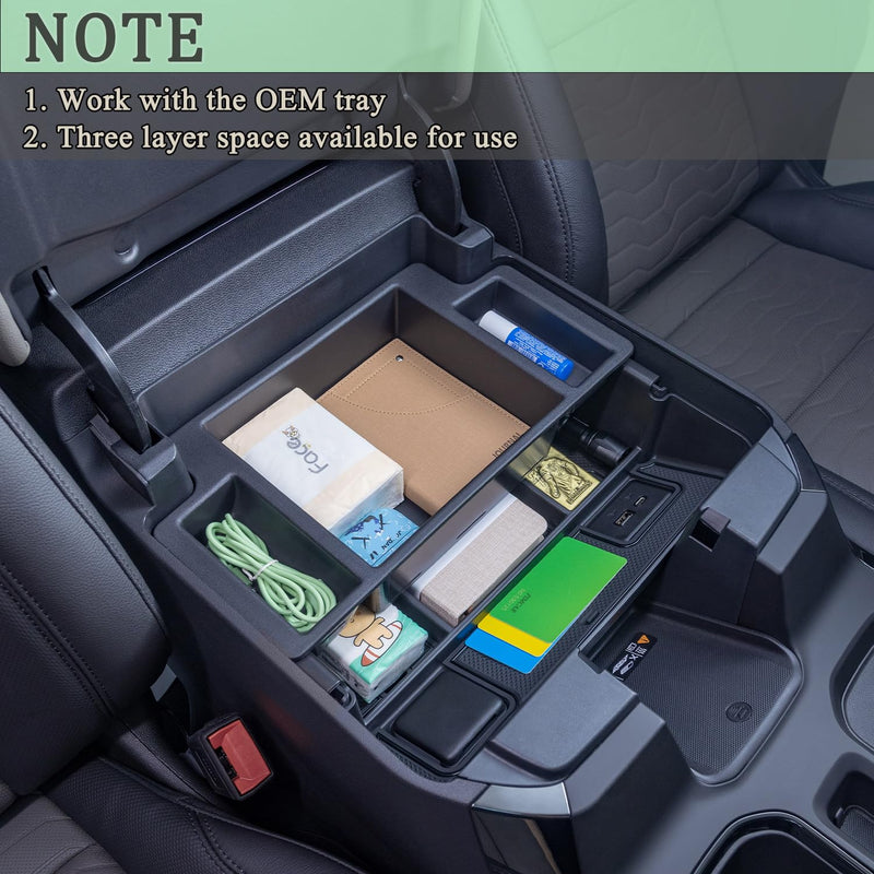 PIMCAR Full Center Console Organizer for 23-25 Chevy Silverado/GMC Sierra 1500, 22-25 Silverado/Sierra 1500 Refreshed Models, 24-25 Silverado/Sierra 2500HD 3500HD (Full Console w/Bucket Seats ONLY) 22-25 1500 Refreshed & 24-25 2500HD/3500HD Black