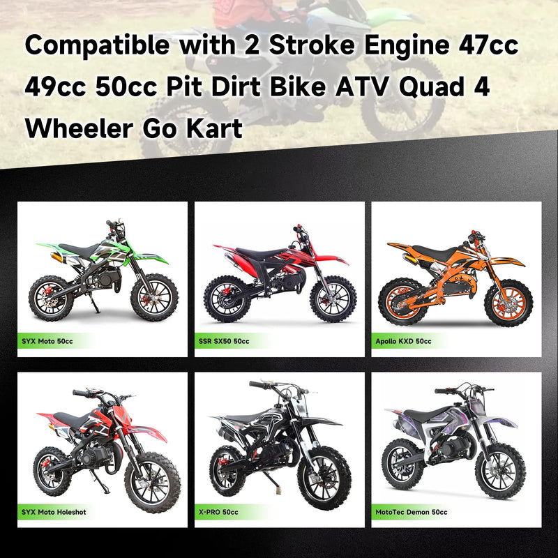 T8F Chain 134 Link Drive Chain Breaker Compatible with SYX Moto 50cc Dirt Bike Mototec SSR X-pro Coolster 47cc 49cc 2 Stroke Engine Pocket Rocket Pit Bike Mini ATV Quad 4 Wheeler Go Kart Parts A-silver