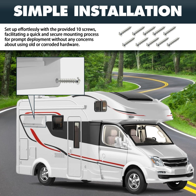 TonGass RV Range Hood Vent Cover for Camper, RV Exhaust Side Stove Vent Cover Replacement for Trailers & Motorhomes, Includes 10 Screws - White