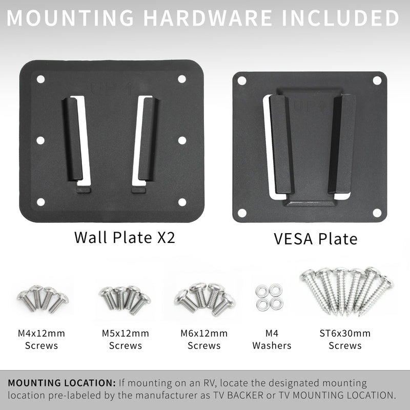 VIVO Anti-Rust Quick Release Plastic Polymer RV TV Mount Set for up to 43 inch Screens, VESA 100x100mm, Holds up to 30 lbs, includes 2 Wall Plates and 1 VESA Bracket, Black, MOUNT-VWRV1-3 Double Wall Plate