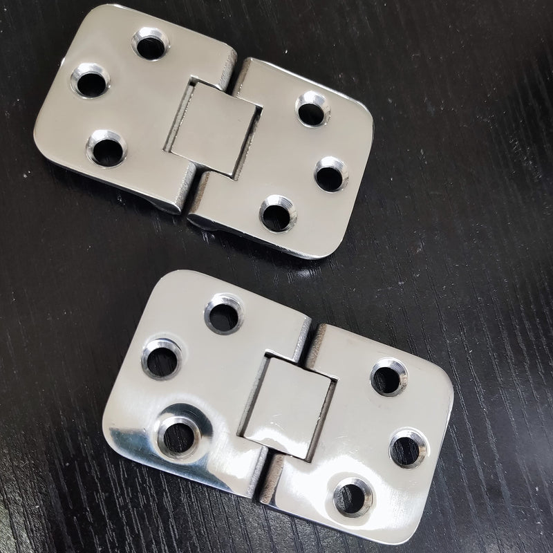Stainless Steel 316 CAST Solid Marine Grade 180 Degree Flush Mount Hatch Hinge 2-3/4in x 1-1/2in(70mmx40mm) for Boat, RVs (Pair)