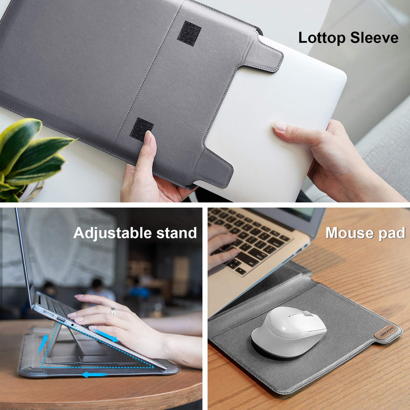 Nillkin Laptop Sleeve for MacBook Air M4(2025)/Pro 13/MacBook Air 13 inch, MacBook Air Sleeve with Laptop Stand and Mouse Pad, Case Bag for 13-14 inch MacBook, ASUS, Dell, HP, Grey Gray