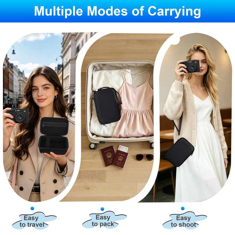 Canboc 2 in 1 Case for Fujifilm X100VI Digital Camera, Black (Case Only) | Hard Carrying Case + X100VI Soft Silicone Protective Cover