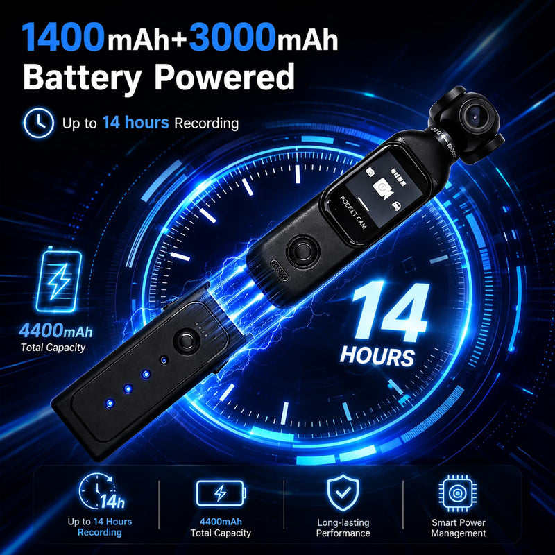 dahocamgo Vlogging Camera, Pocket Camera with 64GB Card | Audio & Video Recording, Touch Screen, 270° Rotating Lens, Charging Case Included Handheld for YouTube, Traveling, Daily Life
