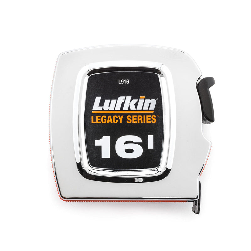 Crescent Lufkin 1" x 16' Legacy Series Chrome Case Yellow Clad Tape Measure - L916