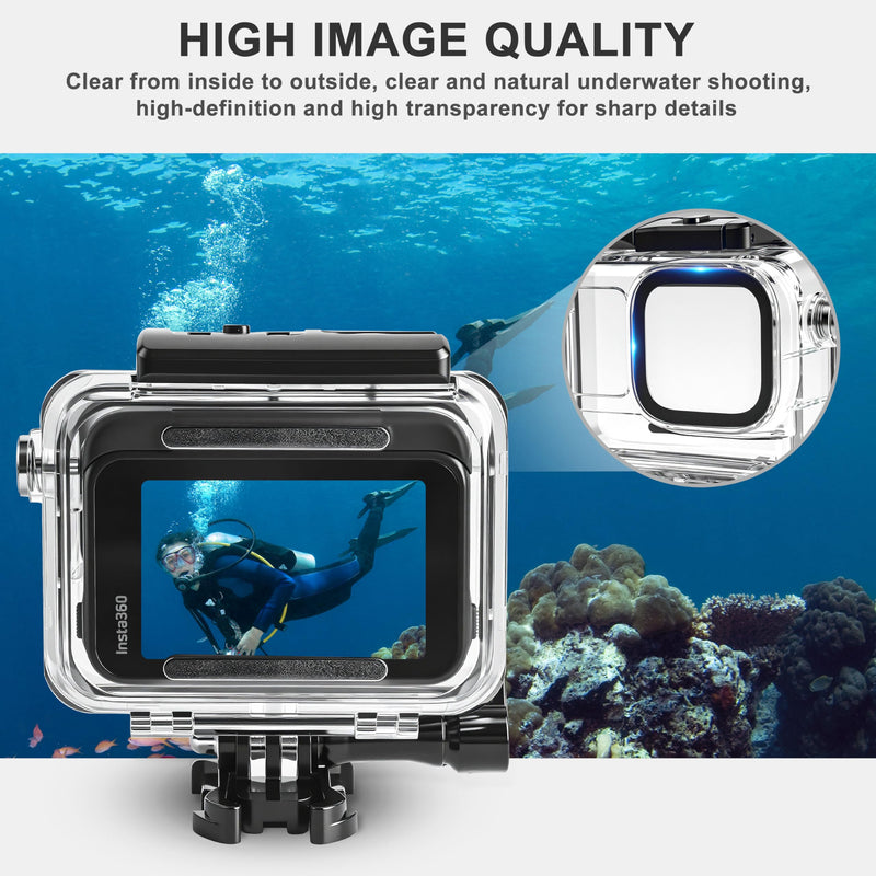 FitStill Waterproof Housing for Insta 360 Ace Pro 2/Ace Pro,50M/164FT Underwater Pressure Resistant Underwater Diving Protective Case Double Cold Shoe Design ace pro2 Accessories ace pro2&ace pro Case
