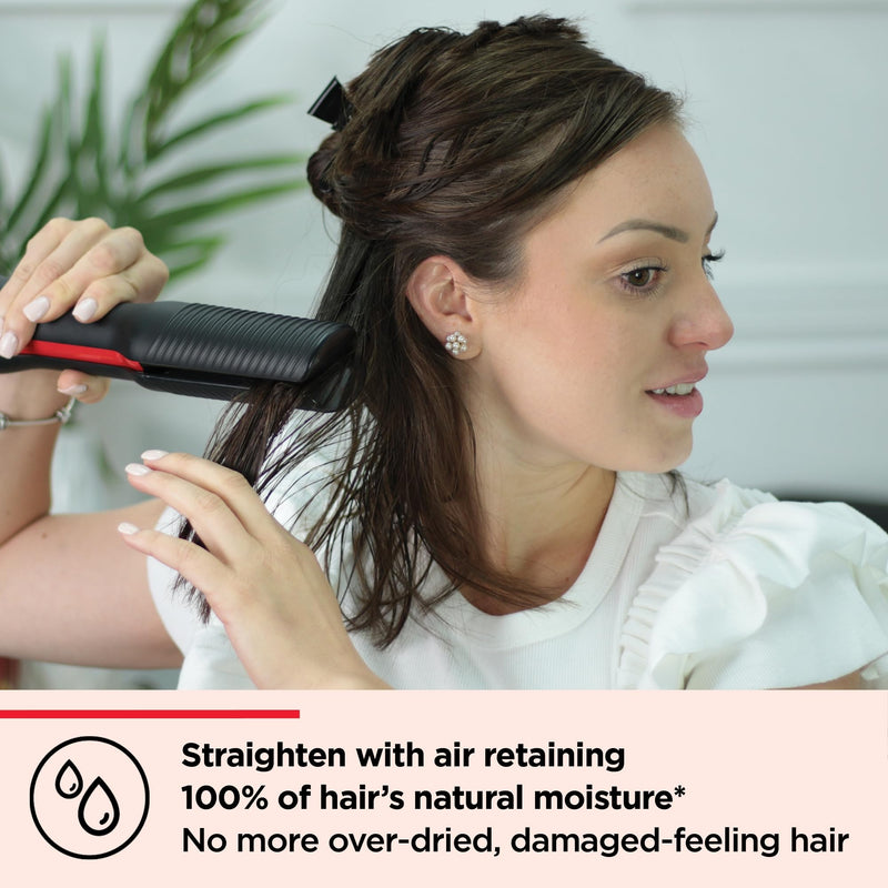 Revlon One-Step Air Straight - 2-in-1 Dryer & Air Straightener -RVDR5330UK | Dry and straighten with hot air without extreme heat, Optional Shine Boost with heated teeth & plates infused with Argan oil