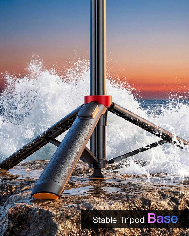 Magnetic Phone Tripod for iPhone, 70" 1s Open Selfie Stick with Remote | MagSafe compatible phone stand for iPhone & Android, portable for selfies, recording and live streaming Black