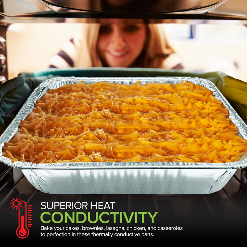 Stock Your Home 9x9 Aluminum Foil Pans - 8.75" L Rim (30 Pack) Square Tins for Toaster Oven- Cooking Lasagna, Casserole, and Doing Food Prep - Disposable Baking Pan for Cake or Brownie Dish 30