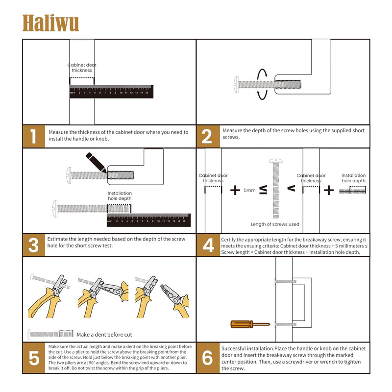 Haliwu 10 Pack Gold Cabinet Knobs Brushed Brass Drawer Knobs, Round Gold Cabinet Handles, Single Hole Kitchen Drawers Handles, Aluminum Alloy Hardware for Dresser Cupboard Brushed Gold