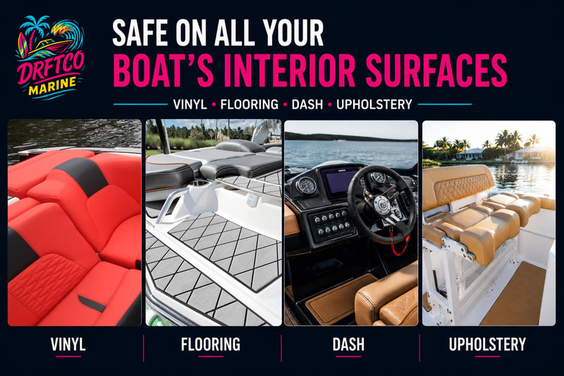 Interior Boat Seat Cleaner & Detailer Spray | Cleans & Protects Vinyl, Plastic & Upholstery | UV Protectant, Non-Greasy Finish | Tropical Scent | 32oz