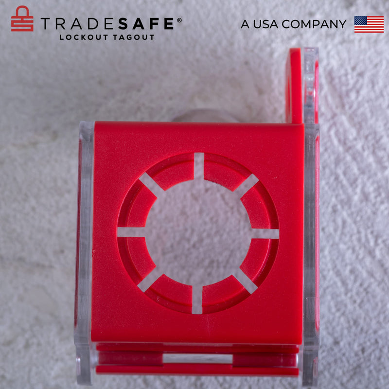 TRADESAFE Emergency Stop Button Cover Lockout - Box Type Transparent Push Button Switch Cover, 7/8-inch Hole Diameter, Medium Push Button Lockout Device Medium - Box Type