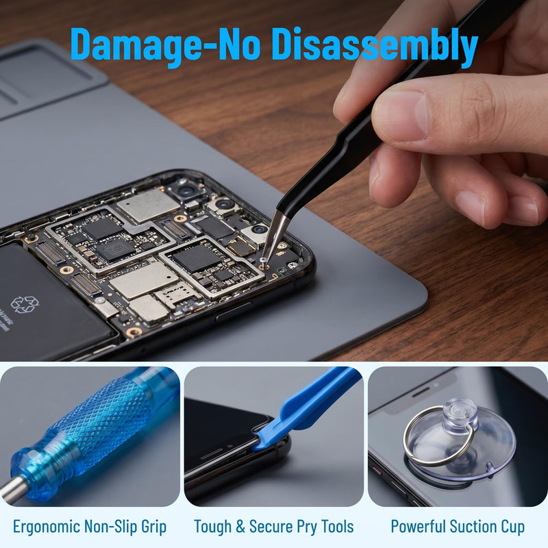 Spudger Pry Tool Kit 7 Piece Opening Tool, Plastic & Metal Spudger Tool Kit, Ultimate Prying & Open Tool for iPhone, Laptop, iPad, Cell Phone, MacBook, Tablet, Computer, Electronics Repair 7-in-1