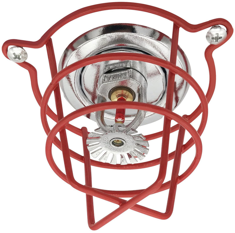Happy Tree (2 Pack) Red Fire Sprinkler Head Guard Cage Protector Cover for Both 1/2" & 3/4" and for Protecting Flush Mount & Side Wall & Pendent Head Fire Sprinkler Covers for Ceiling 2 Pack