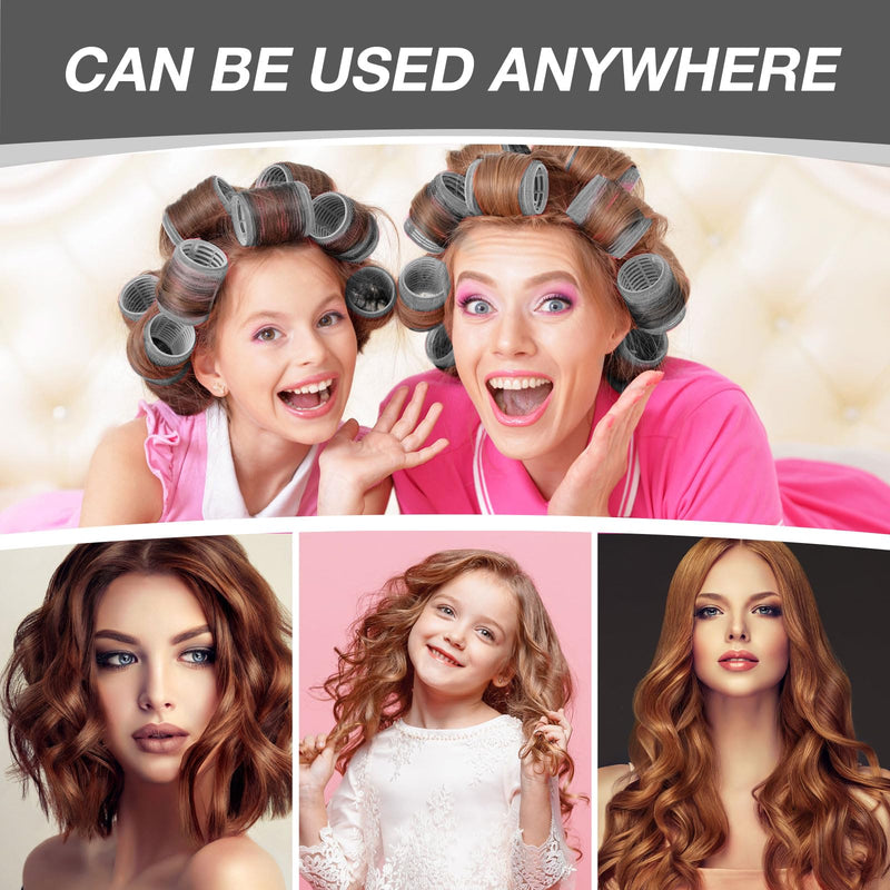 50PCS Hair Curlers Rollers with Clips Hair Rollers with 4 Sizes (60/48/36/25mm) Rollers for Hair for Large Long, Medium, Short, Thick & Fine Hair for Volume, Lift & DIY Styling