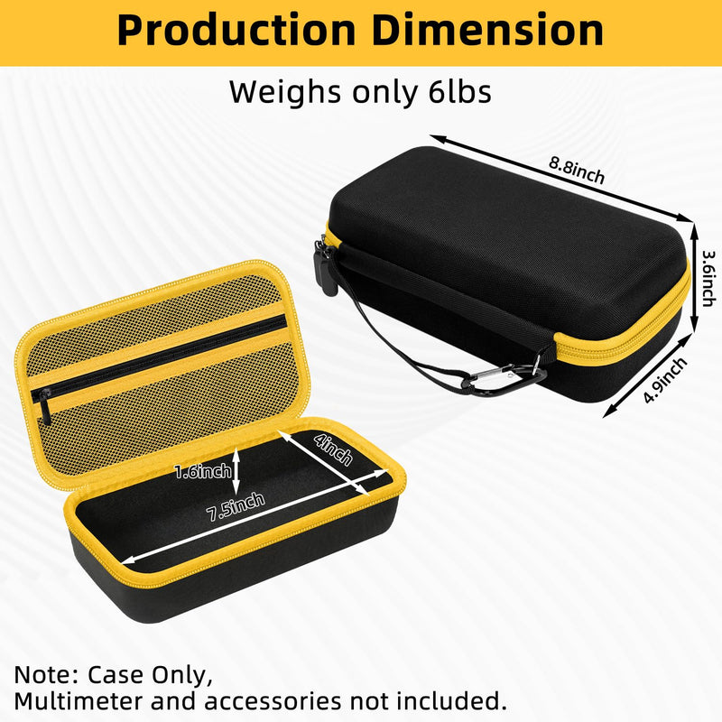 Carrying Case for Fluke 15B+/17B+/Fluke 101/117/115/116/114/113/177/179/233/106/107 Multimeter Testers and Accessories, Multimeter Storage Bag Organizer Box -Black (Case Only) Black