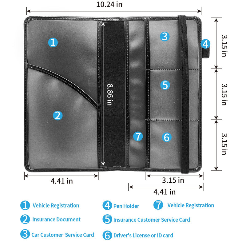 Car Registration and Insurance Holder, Leather Car Glove Box Organizer, Cool Car Accessories for ID, Driver's License Cards & Essential Document, business cards, Men&Women,Military Camouflage USA Flag Military Camouflage USA Flag