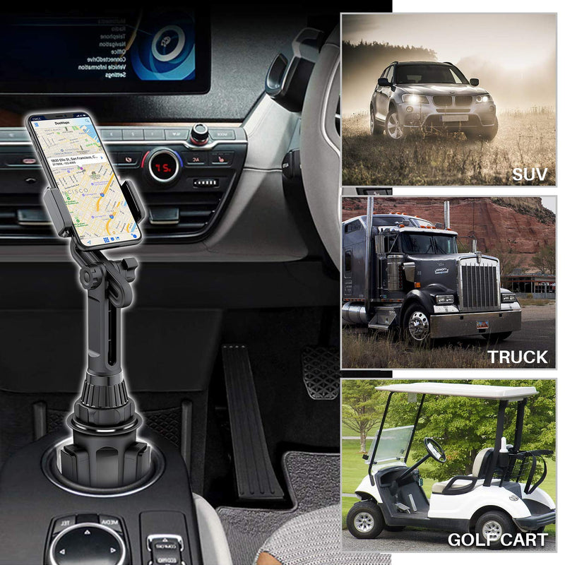 WixGear Tablet Holder for Car – Adjustable Cup Holder Mount for iPad, Tablets 7"–10.2", and All Phones, Height Adjustable and Universal Fit