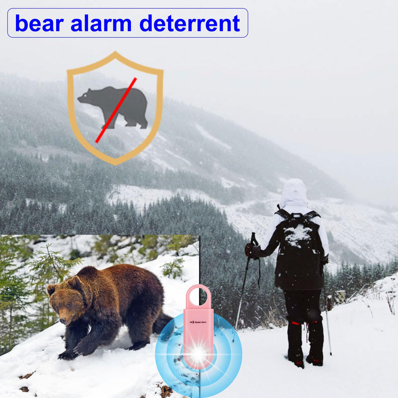 130dB Keychain Siren Ultra Bright Strobe Light. Loud Sound Personal Safety Alarm. SOS Emergency Alerts for Women, Girls, School Children, Night Runners, Hiking. Bear Alarm Deterrent. Pink Button cell