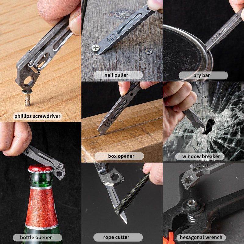 5-in-1 Portable EDC Pry Bar Multi Tool, Ultra-durable & Lightweight (Matte) | Multi-tool,Ultra-lightweight, High strength & sturdy, Rust & corrosion proof, Ideal for Daily Outdoor, Camping, Repairs Matte