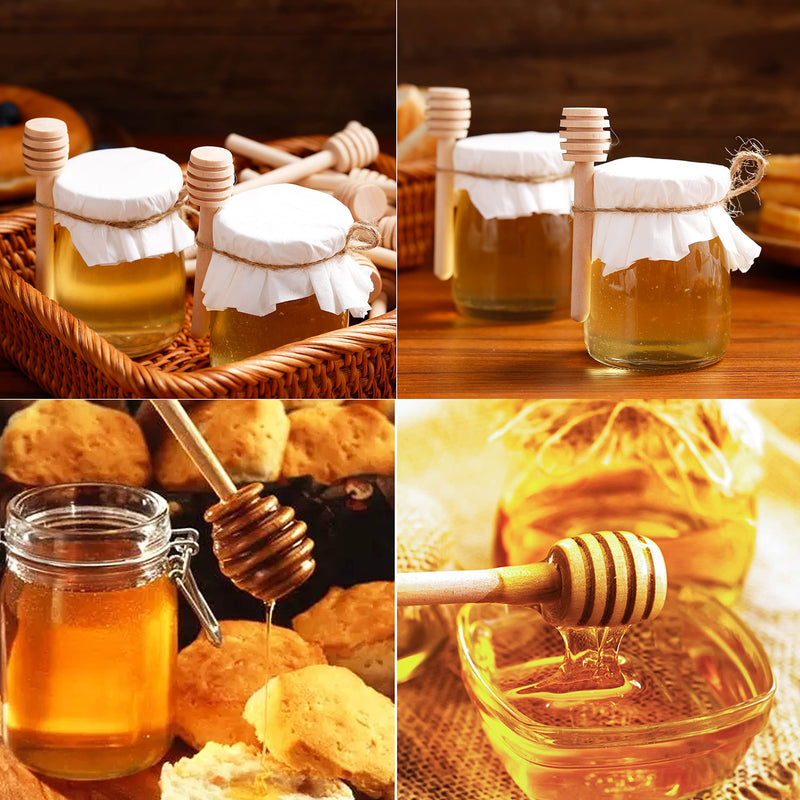 150 Pcs Honey Dipper Sticks, 3 inch Mini Wooden Honeycomb Stick, Small Honey Spoons Stirrer Stick for Honey Jar Dispense Drizzle Honey and Wedding Party Favors Gift 150 Pcs