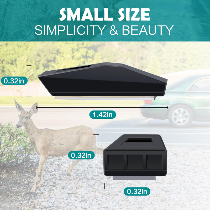 8Pcs Deer Whistles for Cars, Deer Horns for Vehicles, Deer Alerts Warning Devices for Trunks, Motorcycle, Mini Size Black 8 Pack H
