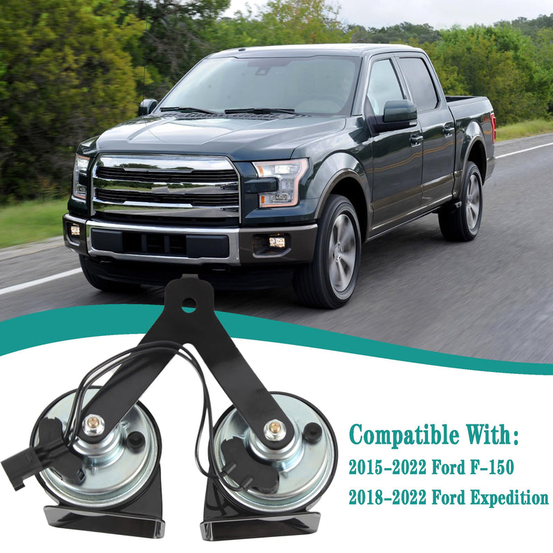 Horn Assembly Dual Note Electric Horn Level 2 Compatible with 2015-2022 Ford F-150 2018-2022 Ford Expedition Replaces# ‎‎FL3Z-13832-C FL3Z-13832-B FL3Z-13832-A