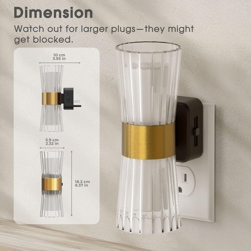 Night Light Plug into Wall, 2 Pack, 320° Rotation Night Light with Dusk to Dawn Light Sensor, Soft White 3000K, 0-100LM Adjustable Brightness, Unique Elegant Design for Use in Bedroom, Hallways Cream Large