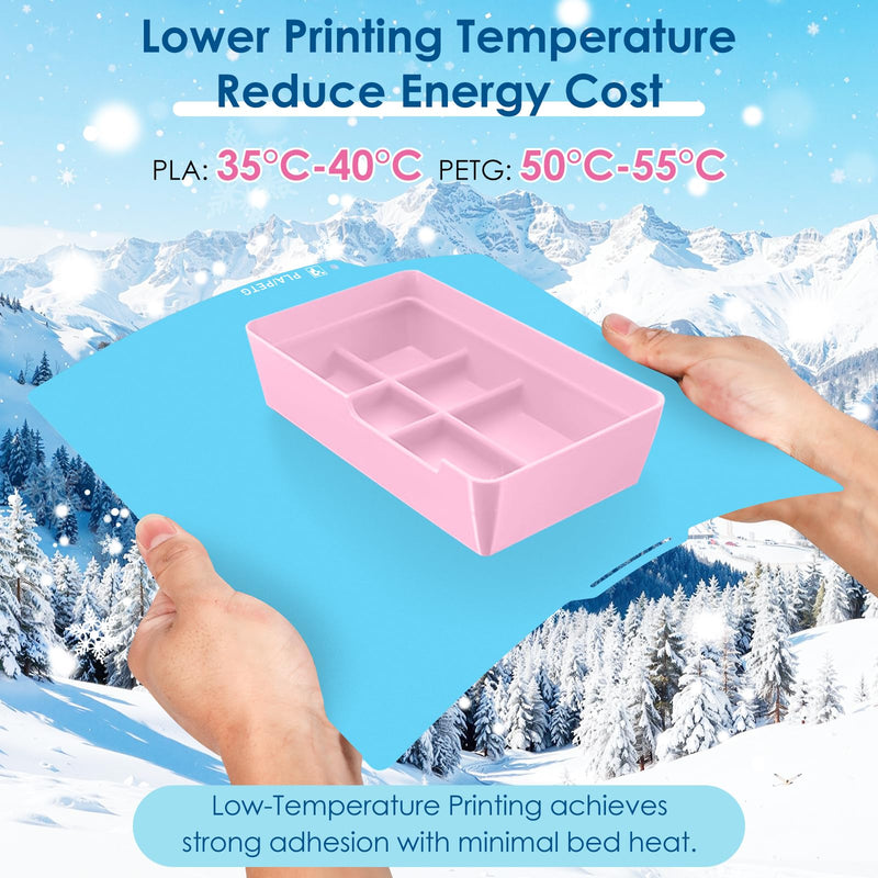 2-Pack 3D Printer Build Plate Compatible with Bambu Lab P2S, P1S, A1, X2D, X1, X1C P1P: Blue Low-Temperature Printing Platform, Black PEI Dual-Sided Sheet with Smooth and Textured Surfaces 257x257mm