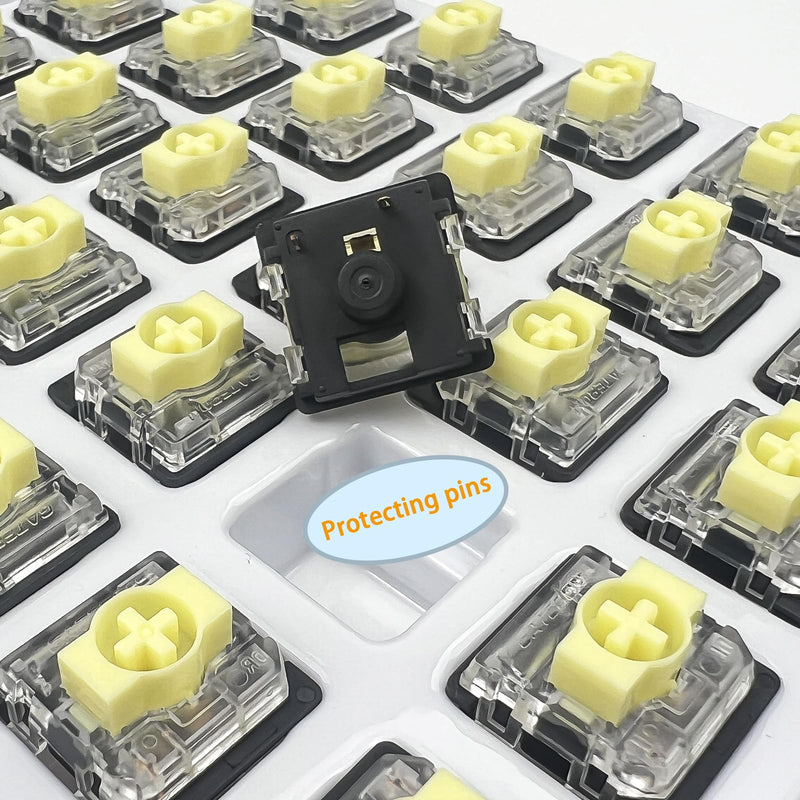 Gateron KS-33 Banana Low Profile 2.0 Keyboard Switches - 3-Pin 65gf Tactile Switches RGB SMD,Pre-Lubed for Smooth Typing,Compatible with GATERON Ultra-Thin Keyboards only(90Pcs) 90Pcs