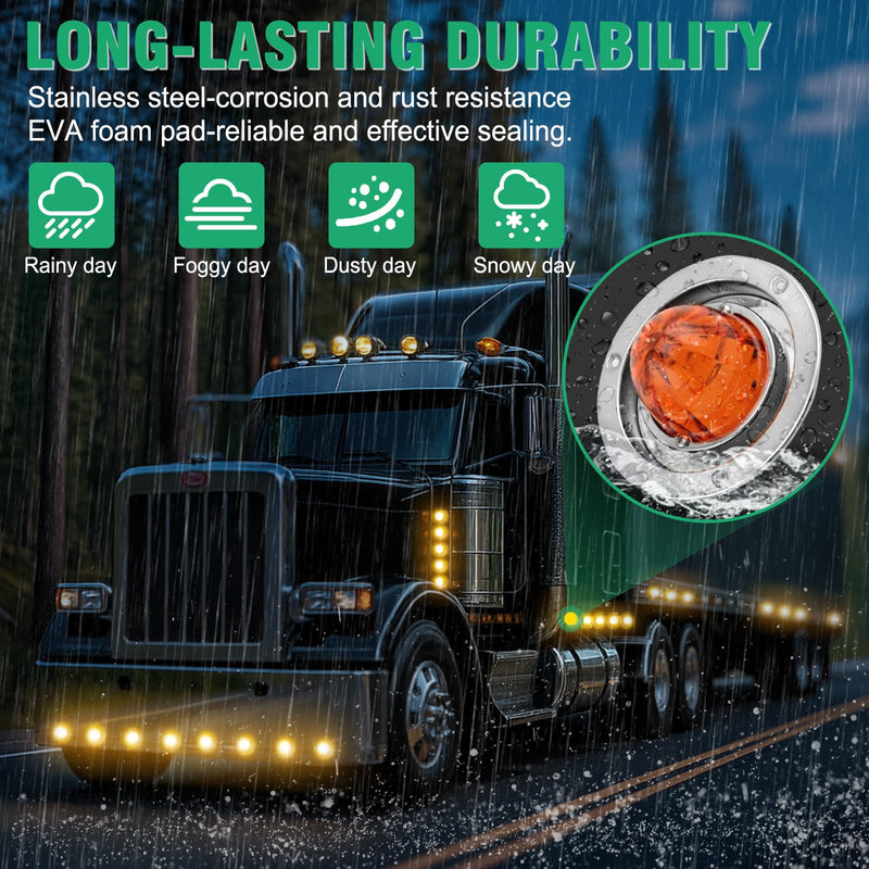 HOCHO Watermelon Lights Bracket, Stainless Steel Watermelon Lights Bezel Fit for Any 4 1/4'' Hole, Stainless Steel for Truck RV Trailer Tail, 4 PCS
