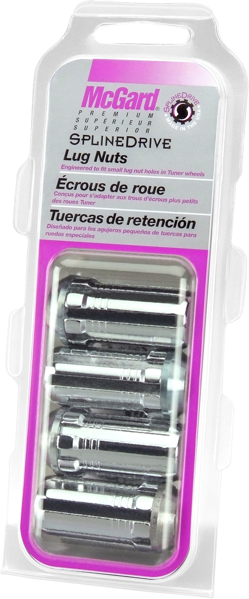 McGard 65310 Chrome Cone Seat SplineDrive Lug Nuts (M14 x 1.5 Thread Size) - Set of 4