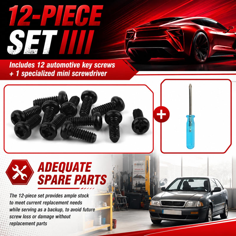 12PCS M2*5 Car Key Fob Screws Replacement OEM#35116-SDA-A11,Stainless Steel Key Fob Repair Kit Compatible with Honda Accord Odyssey,Keys Shell Screws Kit with Screwdriver