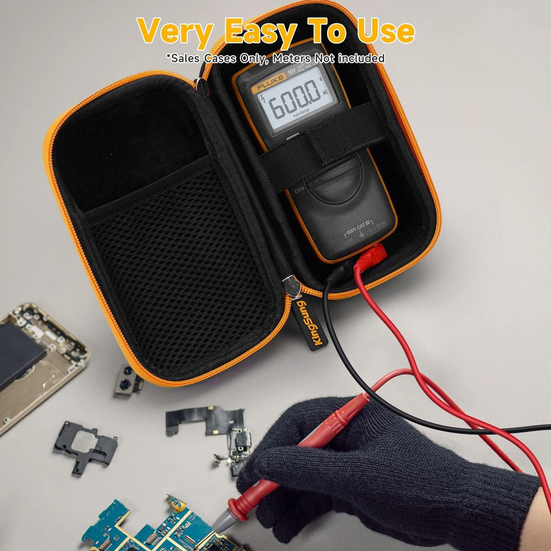 kingsung Hard Storage Travel Case for Fluke 101/106/107 Handheld Digital Multimeter, EVA, Drop-Resistant(Only Case)