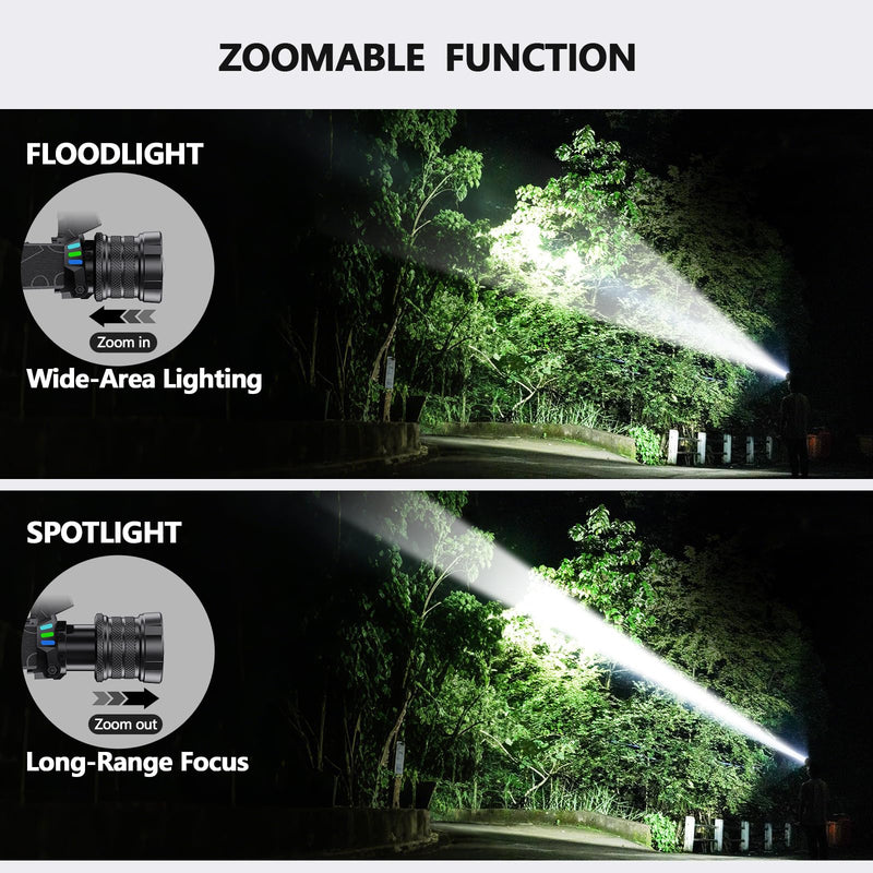Headlamp Rechargeable with White/Red/UV/Black Light Headlight,1080 High Lumens Super Bright LED Headlamps Battery Powered,16 Modes Waterproof Head Lamp for Hardhat Hunting Pet Urine Detection Blue