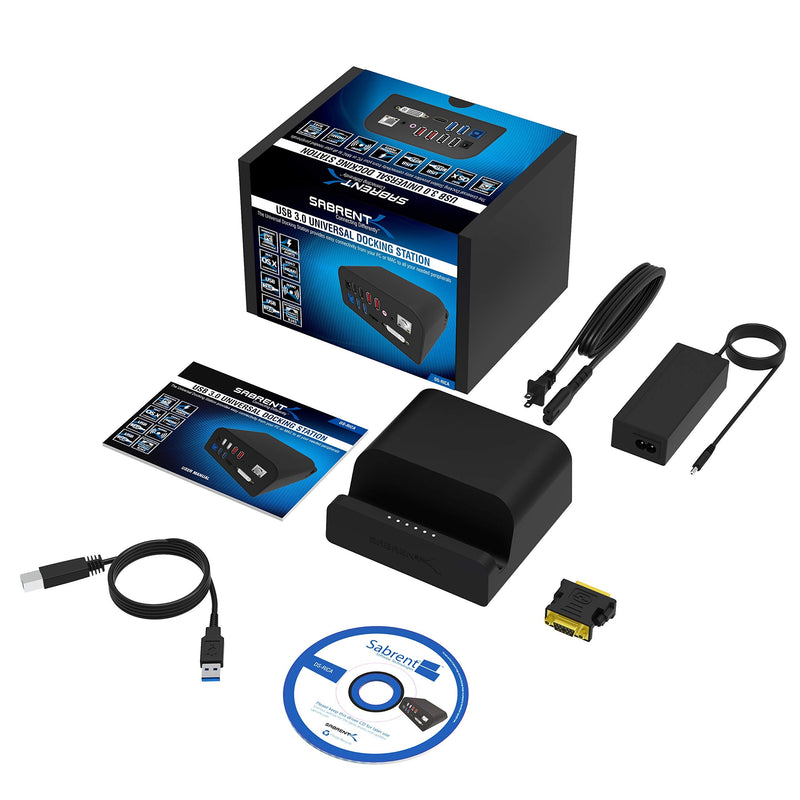 Sabrent USB 3.0 Universal Docking Station with Stand for Tablets and Laptops Supports Windows & Mac (DS-RICA)