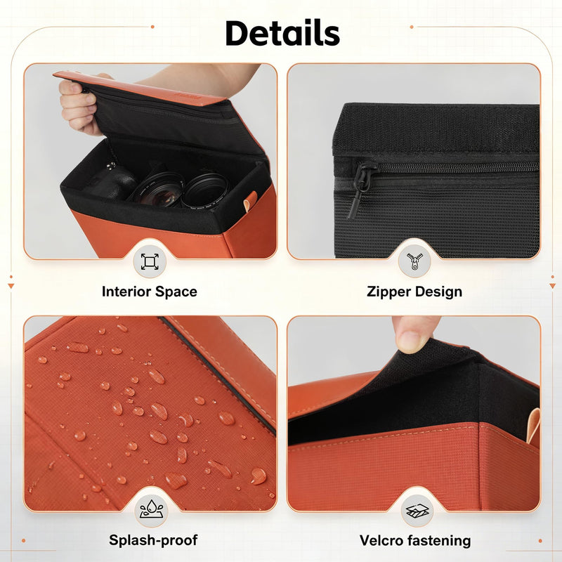 AMBITFUL D1 Cube Camera Insert, Medium/Large Padded Organizer with Dividers for Mirrorless DSLR, Black/Apricot (Green, M (5.2L)) Green M (5.2L)