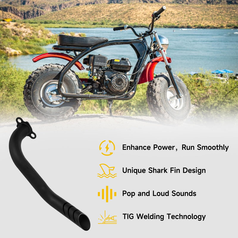 HIAORS 212cc Exhaust Pipe Jet Kit Compatible with Predator 224cc 196cc Mini Bike Coleman CT200U BT200X CT200U-EX Baja Warrior MB200 Axis M200 GX200 6.5hp Clone Engine KT196 Go Kart Performance Parts A-Black