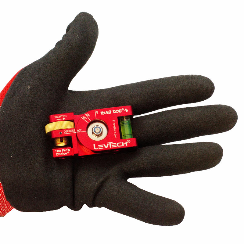LEVTECH®, The PRO’s CHOICE®, MAG DOG® 4 Patented Conduit Bending Level with KWIK KLIK® 4 Angle Marks (0°,30°,45°,90°) | Replaceable Vial | 4 Rare Earth Magnets | ONLY 2.5” x 1.25” x .75” @ 3.5 oz