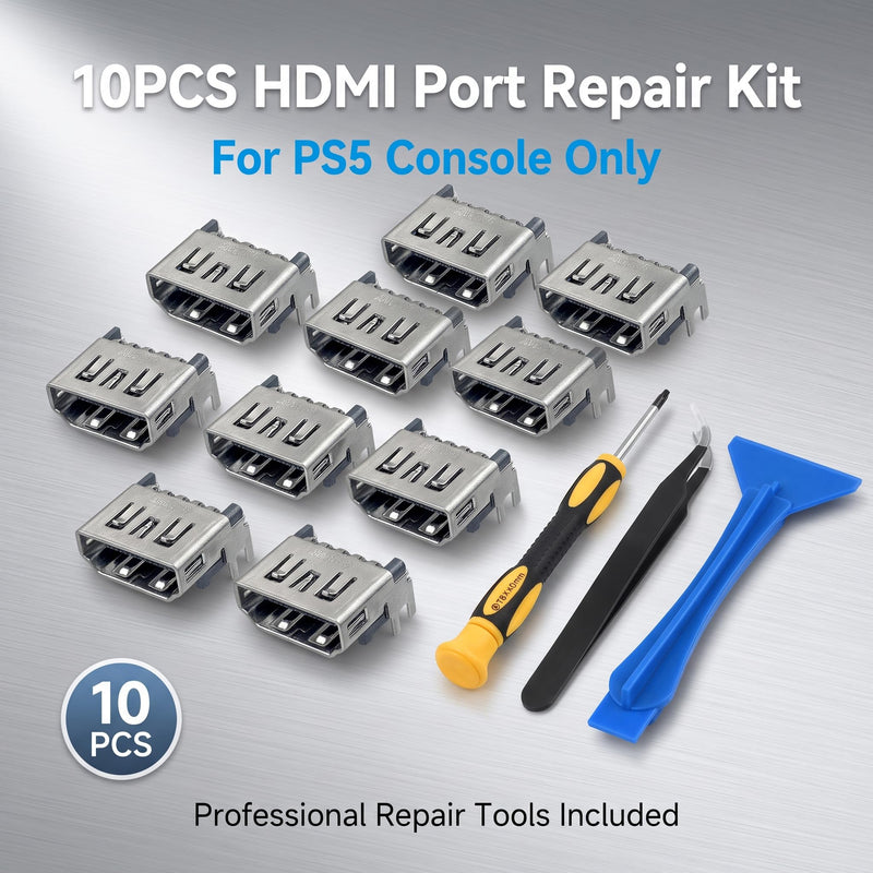 10 Pack Replacement Port for Sony PlayStation 5 PS5 Display Socket Jack Interface Connector Repair Kit