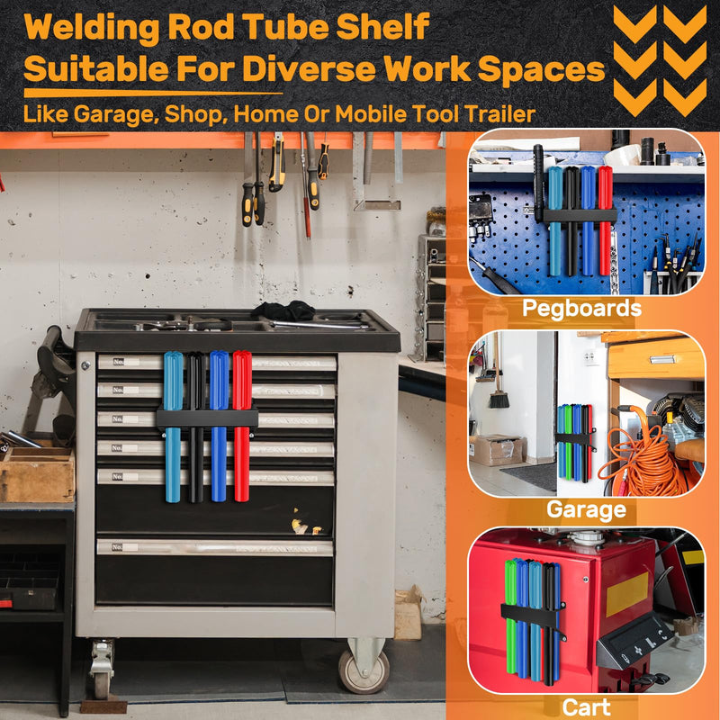 DoubleFill 8 Slot TIG Welding Rod Holder Storage Tubes Rack Welding Filler Rod Tubes Organizer Wall Mount Container Shelf for Welder Table