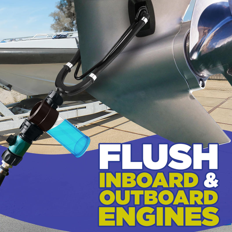 Durabasics Salt Remover Flush Kit with High-Pressure Hose- Remove Salt Deposits Applicator for Boat - Marine Engine Flush - Perfect for Flushing Inboard/Outboard Motors and Removes Salt Deposits Away