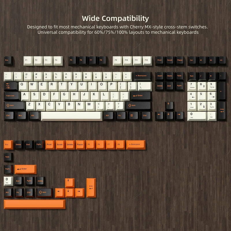 Womier PBT Keycaps, Custom Retro Keycaps Set, Keyboard Caps | Cherry Profile Keycaps 138 Keys Universal Compatiability for 60% 75% 96% 100% Percent Cherry MX Switches Keyboard-Carbon Gray Carbon Gray