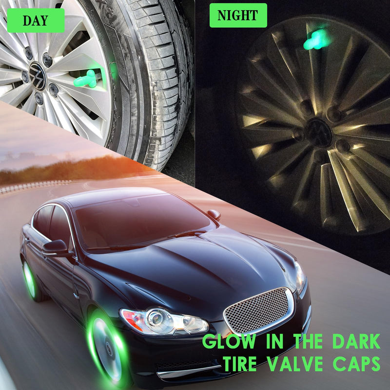 4PCS Valve Stem Caps Funny,Funny Tire Valve Caps,Glow in The Dark Valve stem caps,Glow in The Dark Tire Valve Caps,Pencil Valve stem Covers,Pencil Valve stem caps,Fluorescent tire Valve caps(White) White