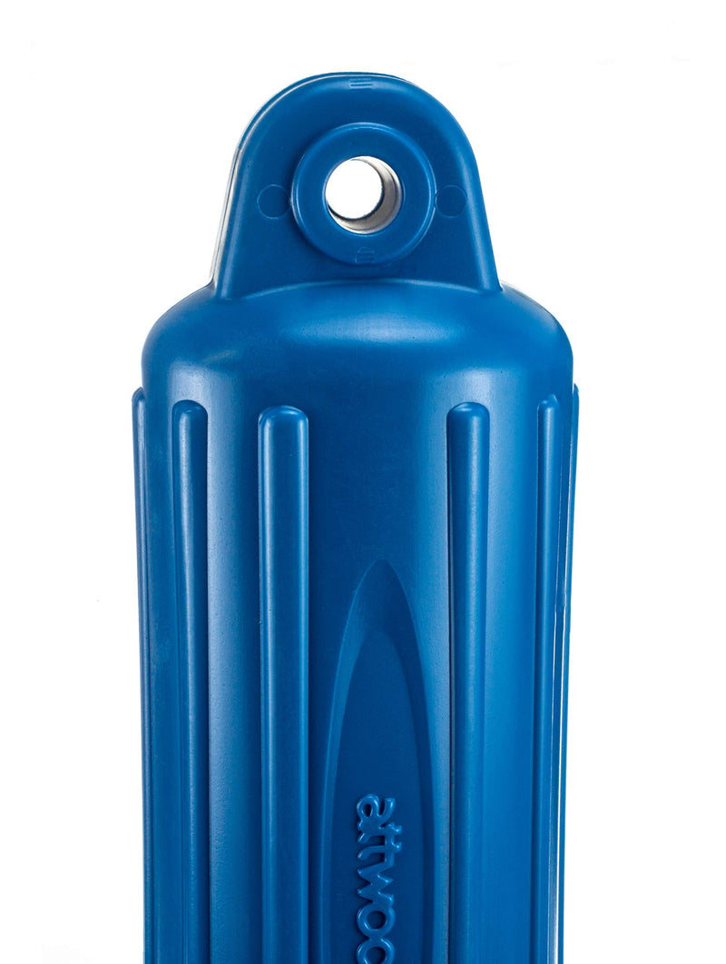 Attwood 9356D1 Softside Oval Boat Fender with Thick-Wall Reinforced Eye Ends Blue One Size 4" dia.