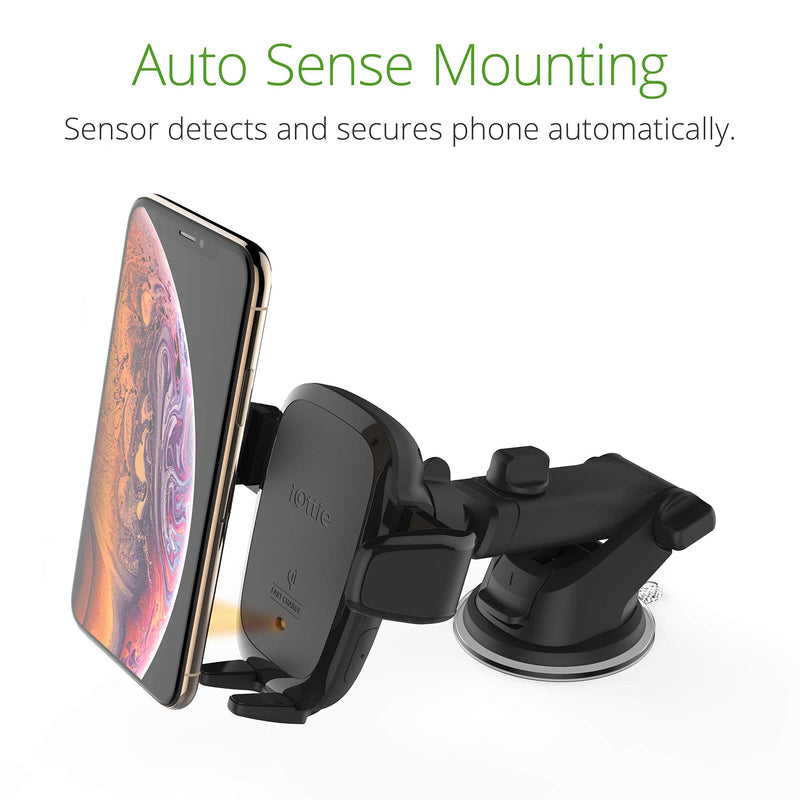 iOttie Auto Sense Qi Wireless Car Charger - Automatic Clamping Dashboard Phone Mount with Wireless Charging for iPhone, Samsung Galaxy, Google Pixel, Huawei, LG, and Other Smartphones Dash & Windshield AutoSense 1
