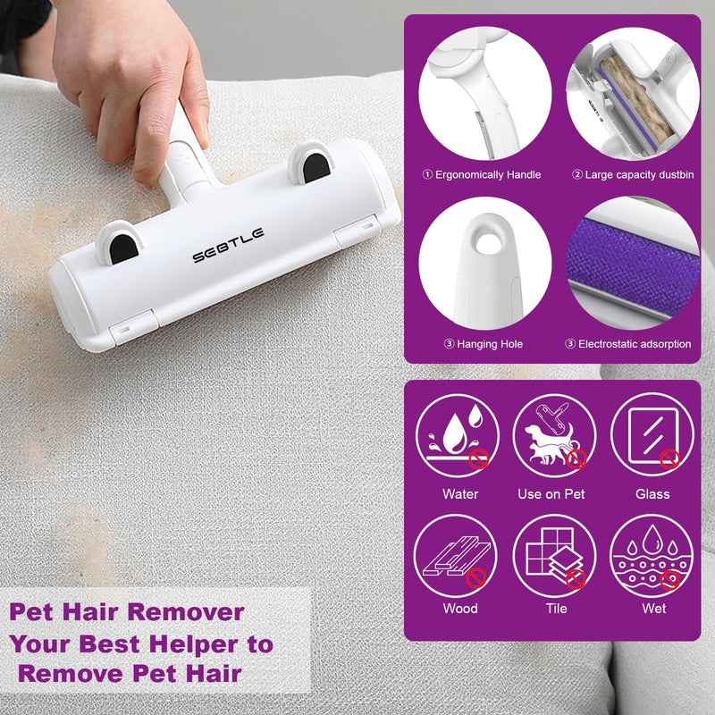 Pet Hair Remover Roller,Reusable Animal Hair Removal Brush for Dogs and Cats,Lint Remover Easy to Clean Pet Fur from Carpet,Sofa,Bedding,Furniture and Rugs,White | Lint Roller for Pet Fur from Carpet,Sofa,Bedding,Furniture and Rugs White
