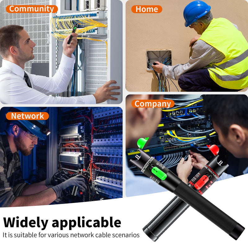Visual Fault Locator 30KM - VFL Fiber Optic Tester Kit Include Single Mode 9/125um FC Male to LC Female Adapter, Fiber Optic Lights for Network Cable (Battery not Included) 30km-Battery Not Included