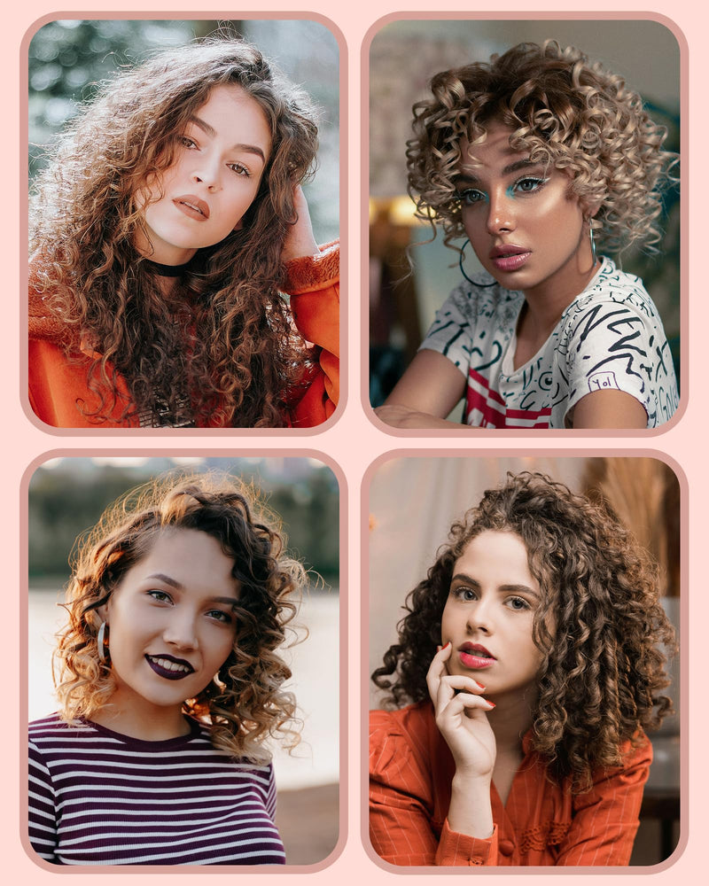 9mm Curling Tongs, Thin Chopstick Curling Wand for Tight Ringlets & Corkscrew Curls, Small Barrel Hair Curler for Men, Short & Long Hair, Ceramic Tourmaline with 5 Temps 140-220°C L