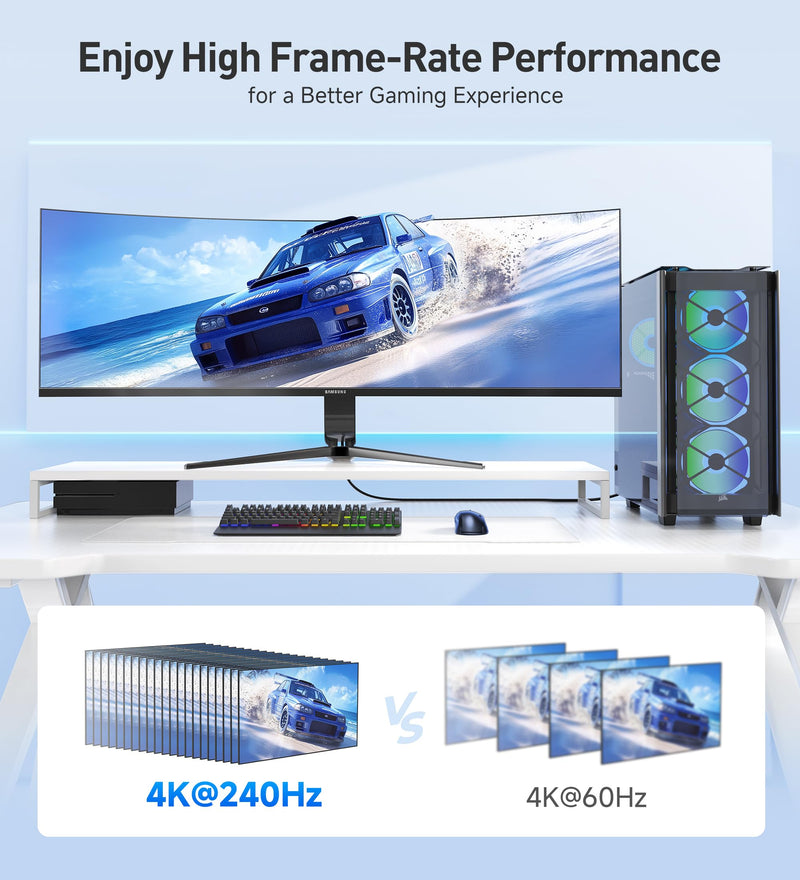 Cable Matters [Ultra High Speed HDMI Certified] 48Gbps Long 8K HDMI Cable 25 ft / 7.6m with 8K@60Hz, 4K@240Hz and HDR Support for PS5, Xbox Series X/S, RTX3080/3090, RX 6800/6900, Apple TV, and More 1-Pack